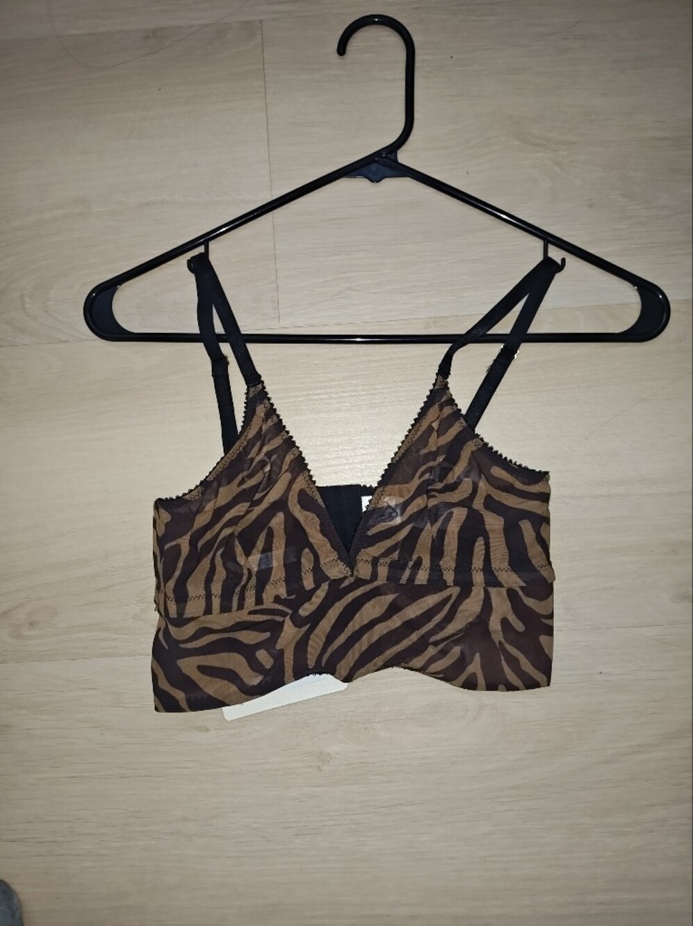 Brown Zebra Print Bralette with Adjustable Straps